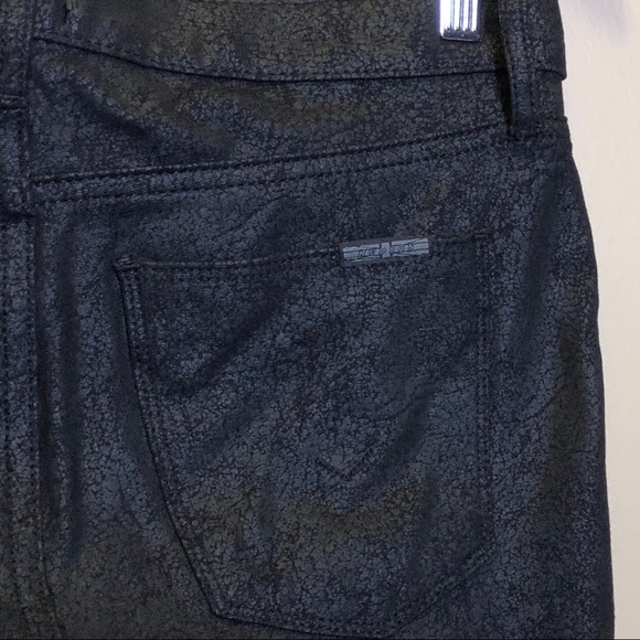 Hudson black crackle Nico Super Skinny pants Bikercore Coated denim Size 28 - Picture 5 of 8